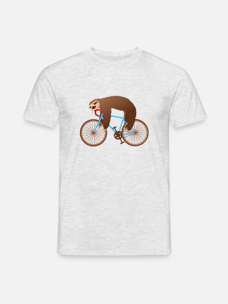 Faultier T-Shirt Geschenk Idee Geburtstag Lustig - Männer T-Shirt - Grau meliert