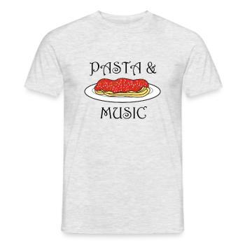 Pasta und Noten Notenschlüssel Klaviermusiker - Männer T-Shirt - Grau meliert - Vorne - AI Model Male 178 dark (178cm)