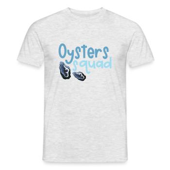 Oysters Squad Seafood Lover Hobby Chef - Men's T-Shirt - heather grey - Front - AI Model Male 178 dark (178cm)