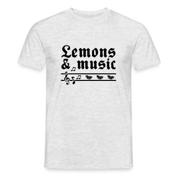 Lemons and Music Notes Musician Clef Lemonade - Men's T-Shirt - heather grey - Front - AI Model Male 178 dark (178cm)