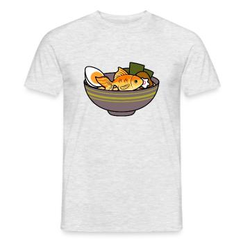 Goldfish Swimming in Ramen Ironic Japanese Food - Men's T-Shirt - heather grey - Front - AI Model Male 178 dark (178cm)