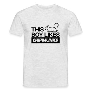 Boy Likes Squirrels and Chipmunks Cute Forest - Men's T-Shirt - heather grey - Front - AI Model Male 178 dark (178cm)