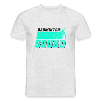 Badminton Squad Hobby Badminton Player Shuttlecock - Men's T-Shirt - heather grey - Front - AI Model Male 178 dark (178cm)