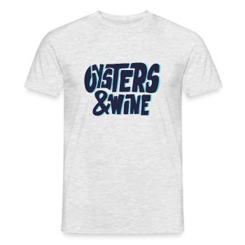 Manger Huîtres Fruits de Mer Vin Chef - T-shirt homme - gris chiné - Devant - AI Model Male 178 dark (178cm)
