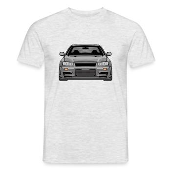 legends never die skyline r34 gtr - Männer T-Shirt - Grau meliert - Vorne - AI Model Male 178 dark (178cm)
