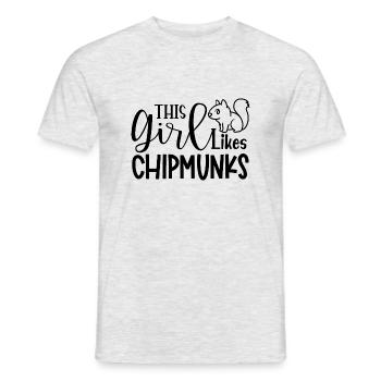 Fille aime les tamias mignon écureuil animal de la - T-shirt homme - gris chiné - Devant - AI Model Male 178 dark (178cm)