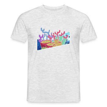 Récifs coralliens, nature, environnement, plongée - T-shirt homme - gris chiné - Devant - AI Model Male 178 dark (178cm)