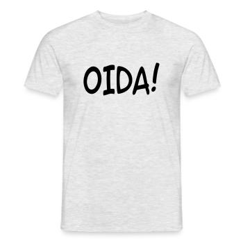Oida! Ausdruck Erstaunen - Männer T-Shirt - Grau meliert - Vorne - AI Model Male 178 dark (178cm)