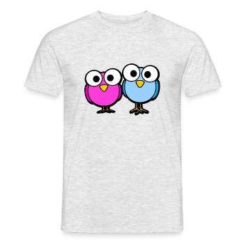 Oiseaux Glubschaugen Cartoon doux - T-shirt homme - gris chiné - Devant - AI Model Male 178 dark (178cm)