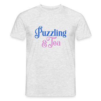 Puzzling and Tea Hobby Jigsaw Puzzler - Men's T-Shirt - heather grey - Front - AI Model Male 178 dark (178cm)