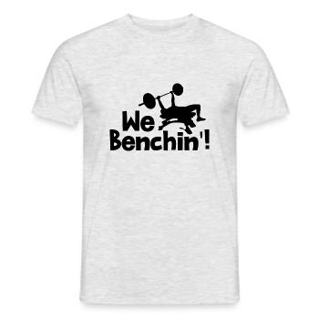 Wir Benchin Powerlifter Benchpress Sports Gym - Männer T-Shirt - Grau meliert - Vorne - AI Model Male 178 dark (178cm)