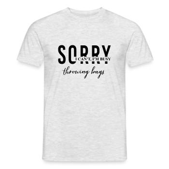 Busy Throwing Bags Hobby Sack Tossing Funny - T-shirt homme - gris chiné - Devant - AI Model Male 178 dark (178cm)