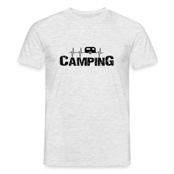 Camping - Männer T-Shirt - Grau meliert - Vorne - AI Model Male 178 dark (178cm)