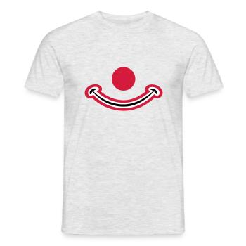 Visage de clown au nez rouge. Visage de clown - T-shirt homme - gris chiné - Devant - AI Model Male 178 dark (178cm)
