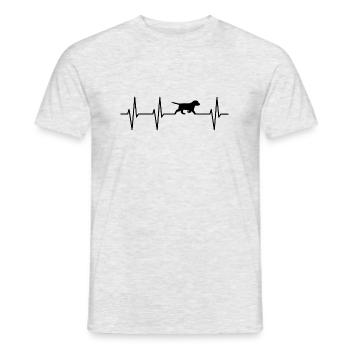 chien - T-shirt homme - gris chiné - Devant - AI Model Male 178 dark (178cm)