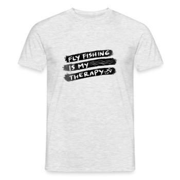 Pêche à la mouche comme thérapie Nature Wildlife - T-shirt homme - gris chiné - Devant - AI Model Male 178 dark (178cm)