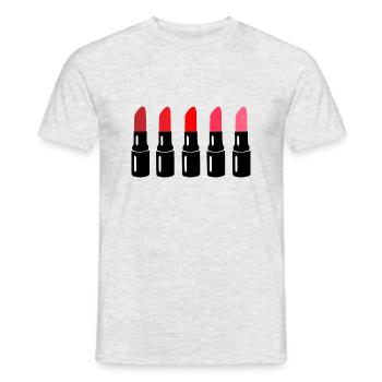 Lippenstift - Männer T-Shirt - Grau meliert - Vorne - AI Model Male 178 dark (178cm)