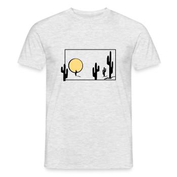 kakteen sonne bonaire - landscape - Männer T-Shirt - Grau meliert - Vorne - AI Model Male 178 dark (178cm)