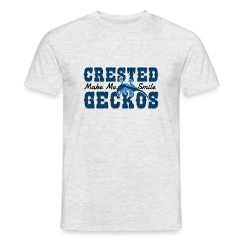 Crested Geckos Cute Lizard Reptiles Exotic Animals - Men's T-Shirt - heather grey - Front - AI Model Male 178 dark (178cm)
