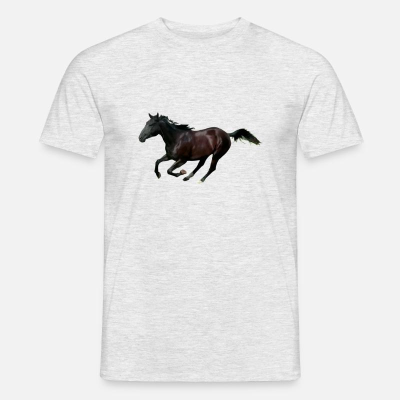 Pferd - Männer T-Shirt - Grau meliert