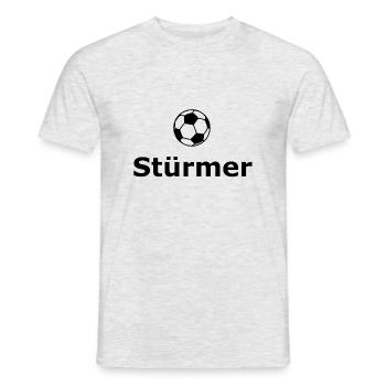 Stürmer - Fußball - Männer T-Shirt - Grau meliert - Vorne - AI Model Male 178 dark (178cm)