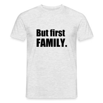 family - Men's T-Shirt - heather grey - Front - AI Model Male 178 dark (178cm)