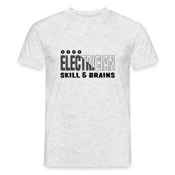 Compétences d'électricien Circuits de tension - T-shirt homme - gris chiné - Devant - AI Model Male 178 dark (178cm)