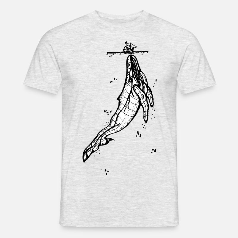 Wal - Männer T-Shirt - Grau meliert