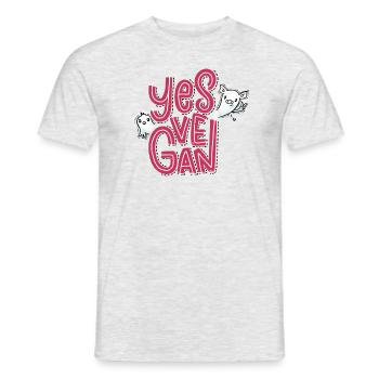 Oui, végétalien! - T-shirt homme - gris chiné - Devant - AI Model Male 178 dark (178cm)