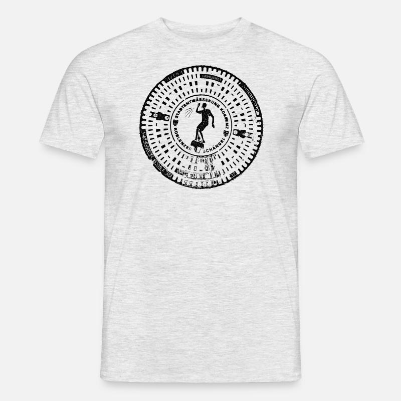 Koblenz Gully Gulli Gullideckel Geschenk Schängel - Männer T-Shirt - Grau meliert