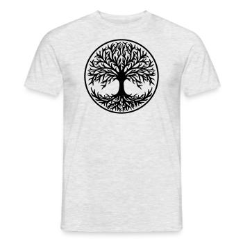 Yggdrasil, arbre de la vie, symbole celtique - T-shirt homme - gris chiné - Devant - AI Model Male 178 dark (178cm)