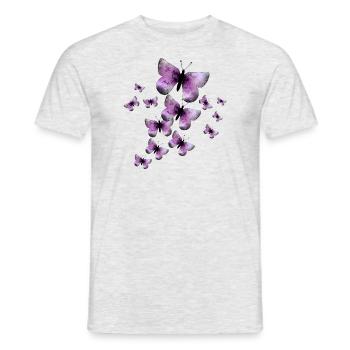 Papillons - T-shirt homme - gris chiné - Devant - AI Model Male 178 dark (178cm)