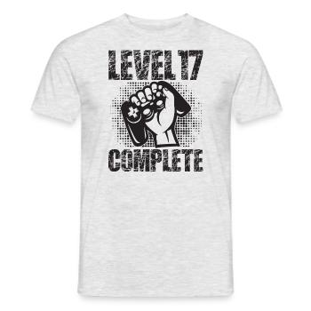 Niveau 17 Cadeau d’anniversaire complet 17 ans - T-shirt homme - gris chiné - Devant - AI Model Male 178 dark (178cm)