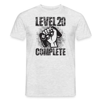 Level 20 Complete Geburtstagsgeschenk 20 Jahre - Männer T-Shirt - Grau meliert - Vorne - AI Model Male 178 dark (178cm)