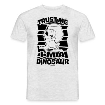 Croyez-moi, je suis un dinosaure - T-shirt homme - gris chiné - Devant - AI Model Male 178 dark (178cm)