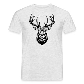 Hirsch - Männer T-Shirt - Grau meliert - Vorne - AI Model Male 178 dark (178cm)
