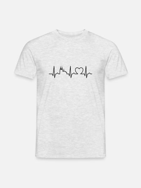 Herzkurve Köln - Reise - Kölner Dom - Männer T-Shirt - Grau meliert