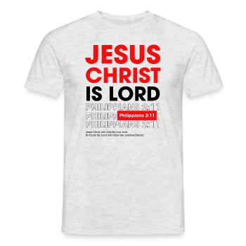 Jesus Christus ist der Herr Bibelzitate Glaube - Männer T-Shirt - Grau meliert - Vorne - AI Model Male 178 dark (178cm)