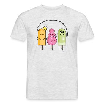 Eis - Männer T-Shirt - Grau meliert - Vorne - AI Model Male 178 dark (178cm)