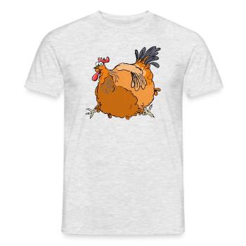 Fettes Huhn - Männer T-Shirt - Grau meliert - Vorne - AI Model Male 178 dark (178cm)