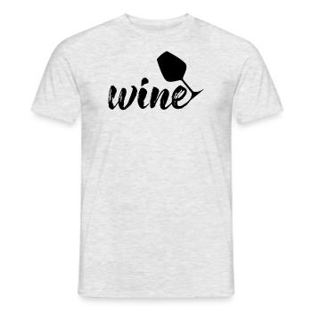 Wine - Men's T-Shirt - heather grey - Front - AI Model Male 178 dark (178cm)