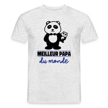 meilleur papa du monde - T-shirt homme - gris chiné - Devant - AI Model Male 178 dark (178cm)