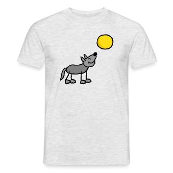 Chien loup loup lune pleine lune - T-shirt homme - gris chiné - Devant - AI Model Male 178 dark (178cm)