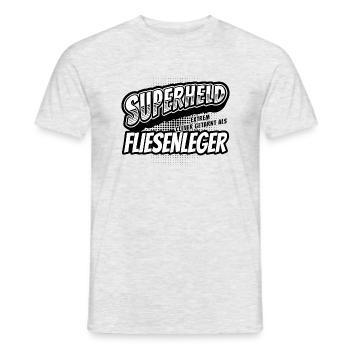 Superheld, clever getarnt als Fliesenleger - Männer T-Shirt - Grau meliert - Vorne - AI Model Male 178 dark (178cm)