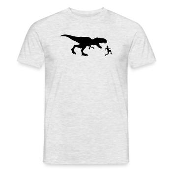run away run race run silhouette black outline t-r - Men's T-Shirt - heather grey - Front - AI Model Male 178 dark (178cm)