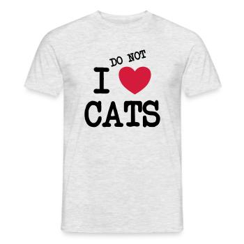 Je n'aime pas les chats je déteste les chats - T-shirt homme - gris chiné - Devant - AI Model Male 178 dark (178cm)