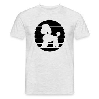 Caniche Design Sunset Propriétaire Maîtresse - T-shirt homme - gris chiné - Devant - AI Model Male 178 dark (178cm)
