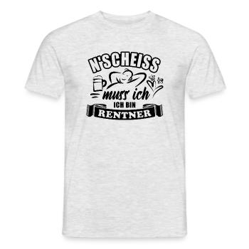 N'Scheiß muss ich, ich bin Rentner - Rente - Männer T-Shirt - Grau meliert - Vorne - AI Model Male 178 dark (178cm)