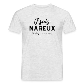 "J'suis Nareux" - T-shirt homme - gris chiné - Devant - AI Model Male 178 dark (178cm)