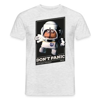 Bernd Das Brot Don't Panic - Männer T-Shirt - Grau meliert - Vorne - AI Model Male 178 dark (178cm)